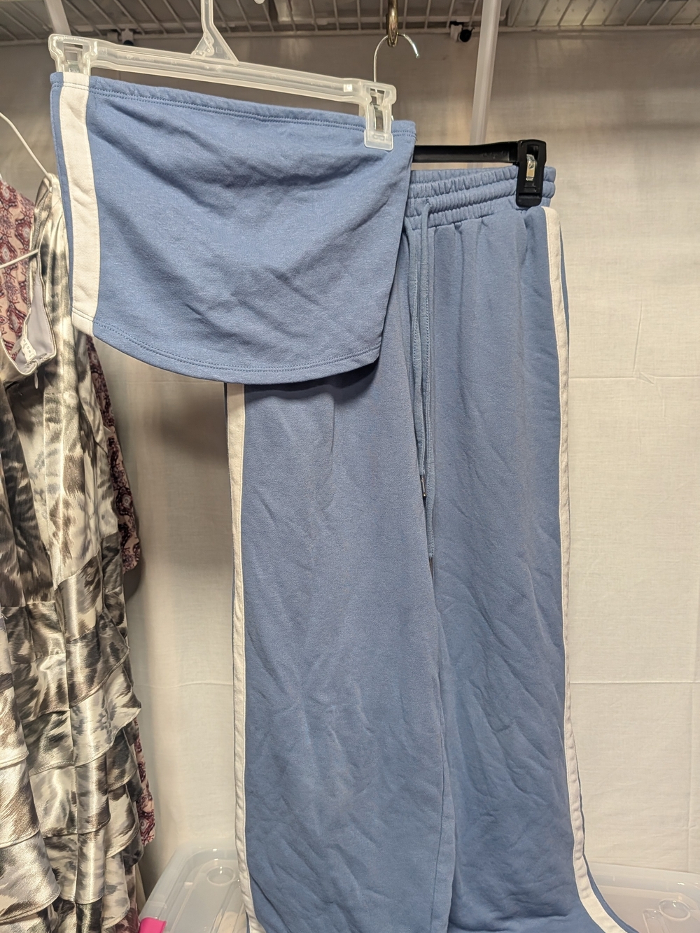 No Boundaries Blue Lounge Set Tube Top And Sweat Pants